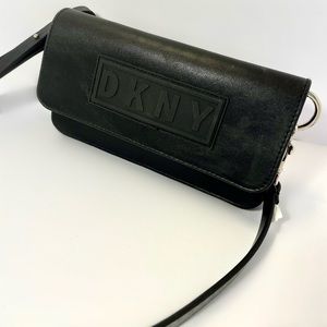 DKNY waist Bag black faux leather (H)
